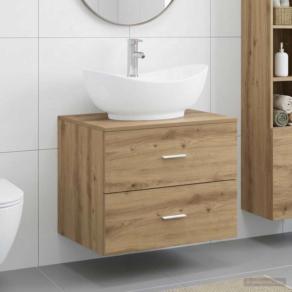 vidaXL Bathroom Furniture Set Artisan Oak Engineered Wood
