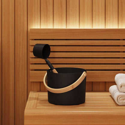 vidaXL Sauna Accessory Set 2 pcs Black Aluminium and Solid Pine Wood