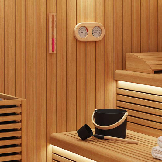 vidaXL Sauna Accessory Set 4 pcs Black Aluminium and Solid Pine Wood