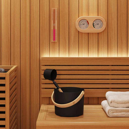 vidaXL Sauna Accessory Set 4 pcs Black Aluminium and Solid Pine Wood