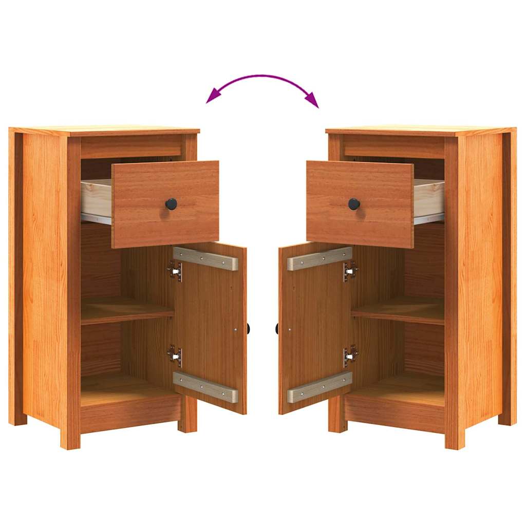 vidaXL Sideboard Wax Brown 39 x 34.5 x 80 cm Solid Pine Wood