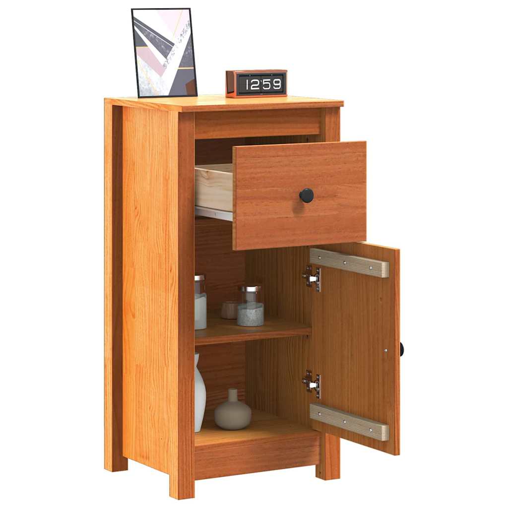 vidaXL Sideboard Wax Brown 39 x 34.5 x 80 cm Solid Pine Wood