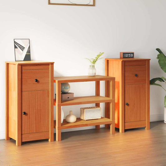 vidaXL Sideboard 2 pcs Wax Brown 39 x 34.5 x 80 cm Solid Pine Wood