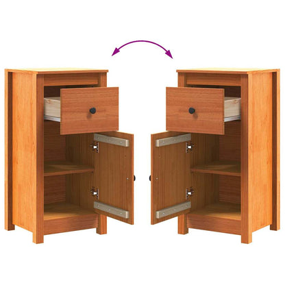 vidaXL Sideboard 2 pcs Wax Brown 39 x 34.5 x 80 cm Solid Pine Wood