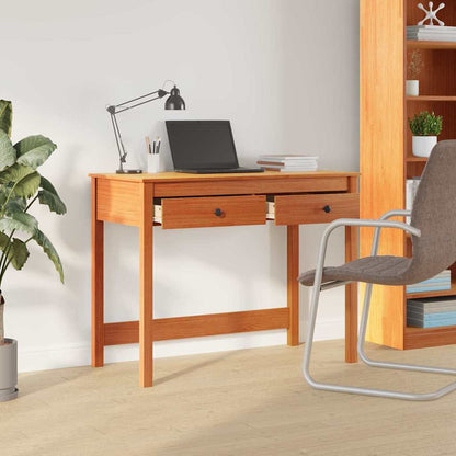 vidaXL Desk with Drawer Max Brown 100 x 50 x 78 cm Solid Pine Wood