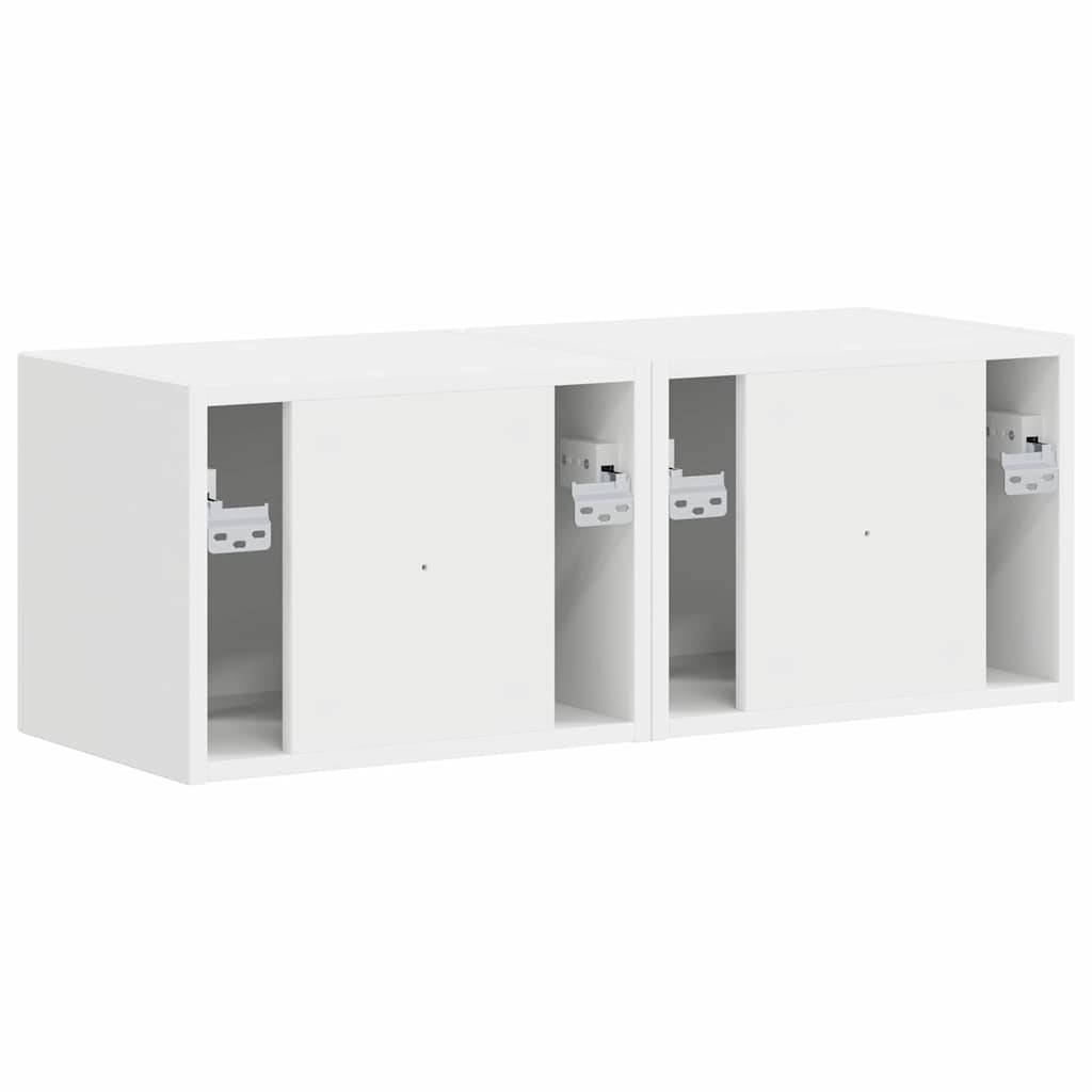 vidaXL TV Wall Cabinet 2 pcs White 39 x 31 x 29.5 cm Engineered Wood