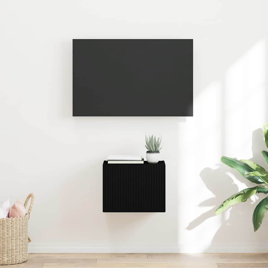 vidaXL TV Wall Cabinet Black 39 x 31 x 29.5 cm Engineered Wood