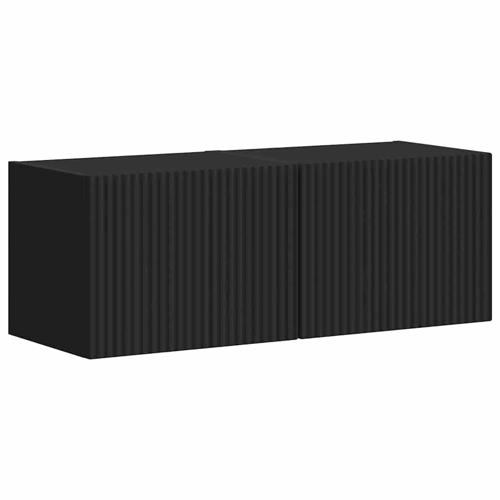 vidaXL TV Wall Cabinet 2 pcs Black 39 x 31 x 29.5 cm Engineered Wood