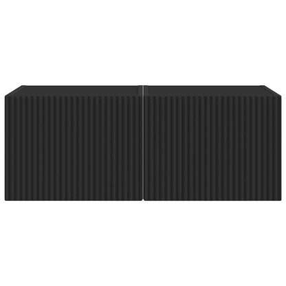 vidaXL TV Wall Cabinet 2 pcs Black 39 x 31 x 29.5 cm Engineered Wood