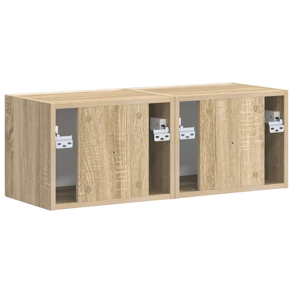 vidaXL TV Wall Cabinet 2 pcs Sonoma 39 x 31 x 29.5 cm Engineered Wood