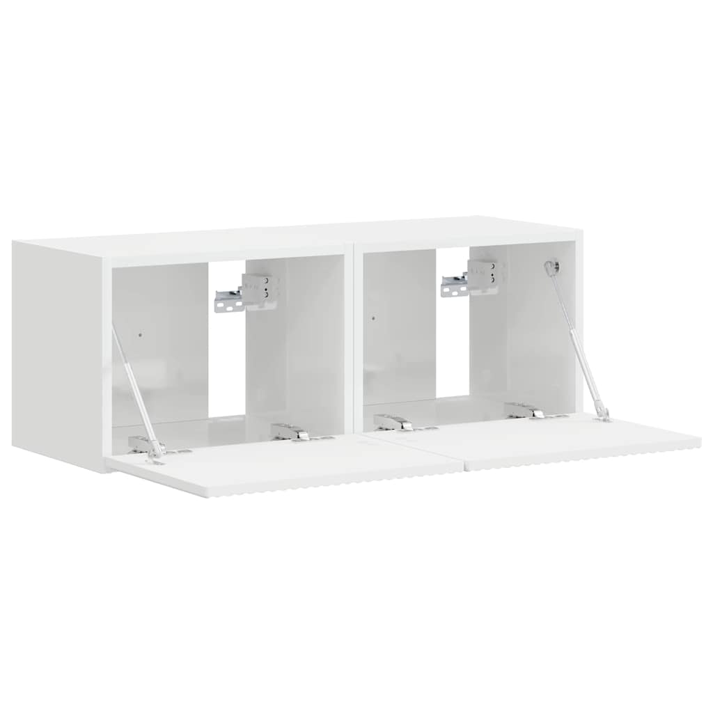 vidaXL TV Wall Cabinet 2 pcs Gloss White 39 x 31 x 29.5 cm