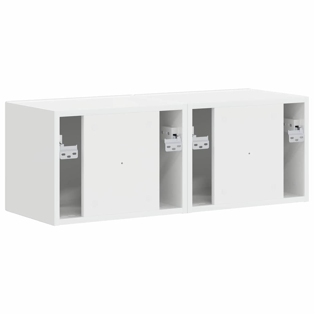 vidaXL TV Wall Cabinet 2 pcs Gloss White 39 x 31 x 29.5 cm
