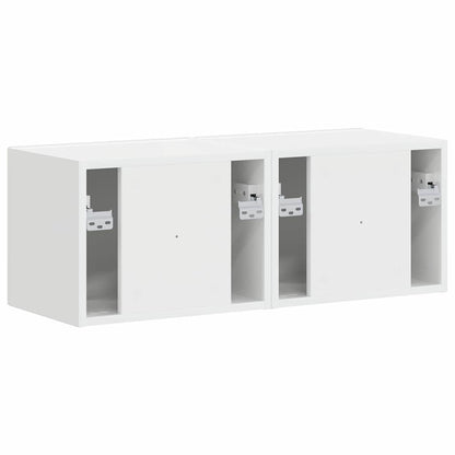 vidaXL TV Wall Cabinet 2 pcs Gloss White 39 x 31 x 29.5 cm