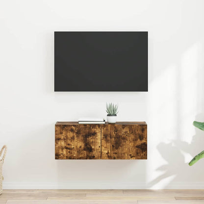 vidaXL TV Wall Cabinet Wall-mounted 2 pcs Smoked Oak 39 x 31 x 29.5 cm