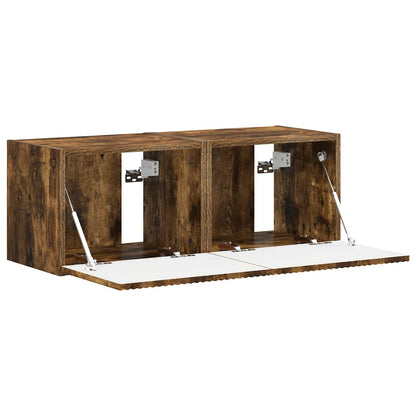 vidaXL TV Wall Cabinet Wall-mounted 2 pcs Smoked Oak 39 x 31 x 29.5 cm