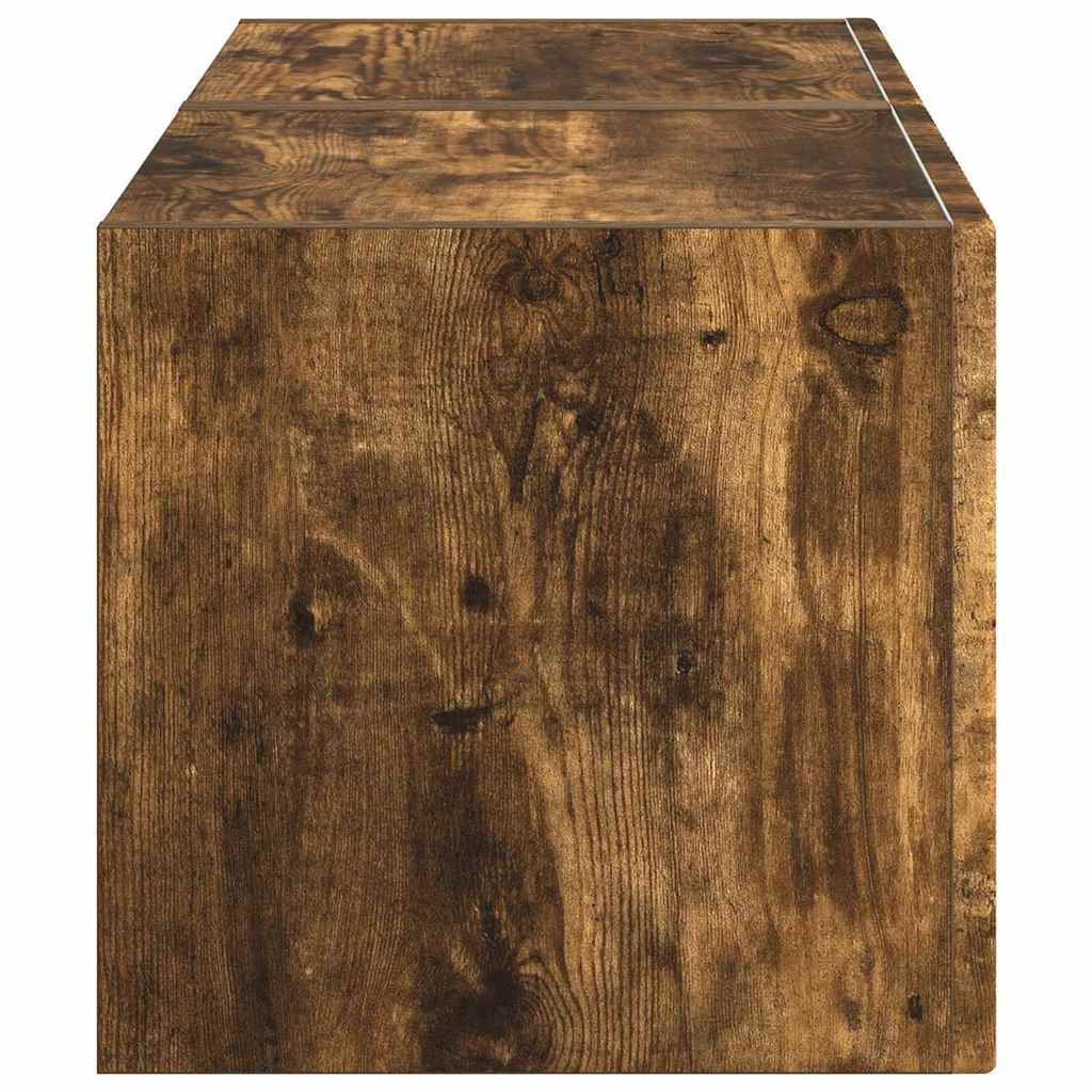 vidaXL TV Wall Cabinet Wall-mounted 2 pcs Smoked Oak 39 x 31 x 29.5 cm