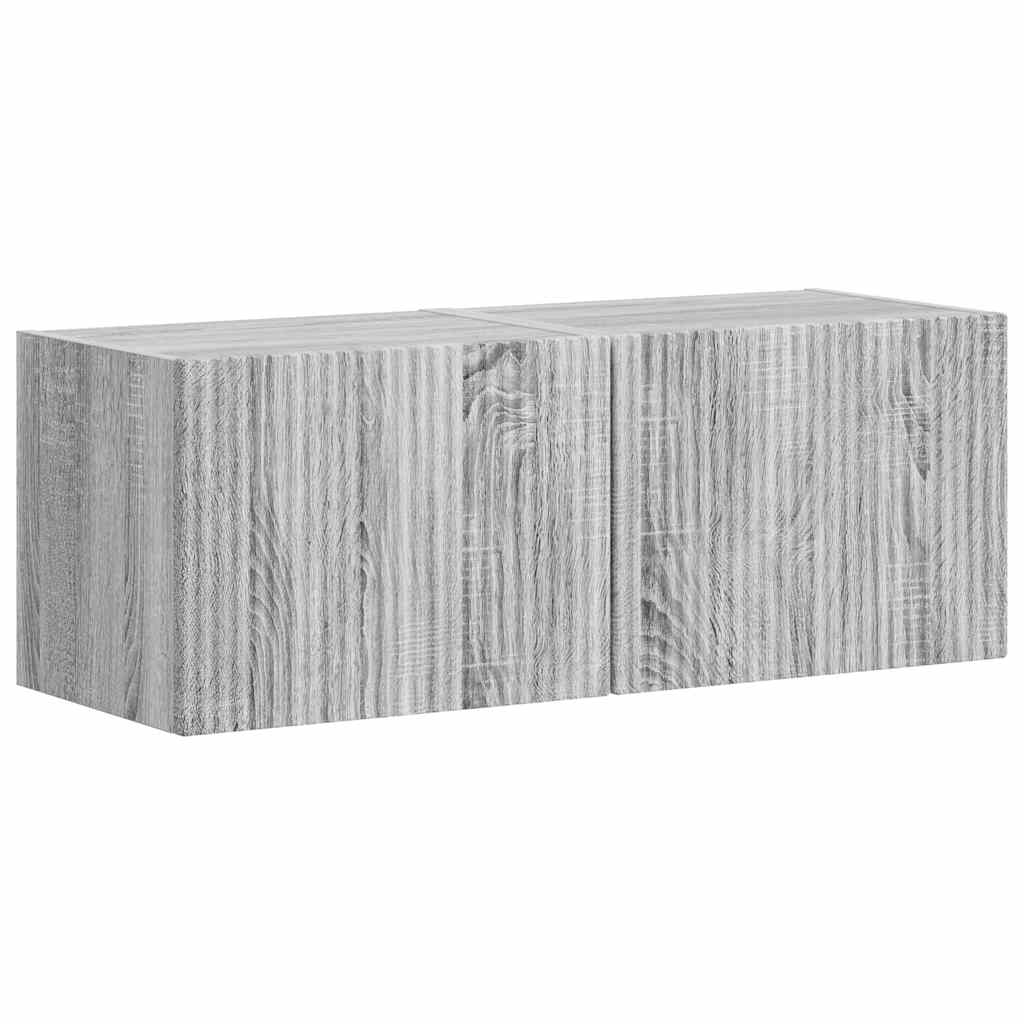 vidaXL TV Wall Cabinet 2 pcs Grey Sonoma 39 x 31 x 29.5 cm