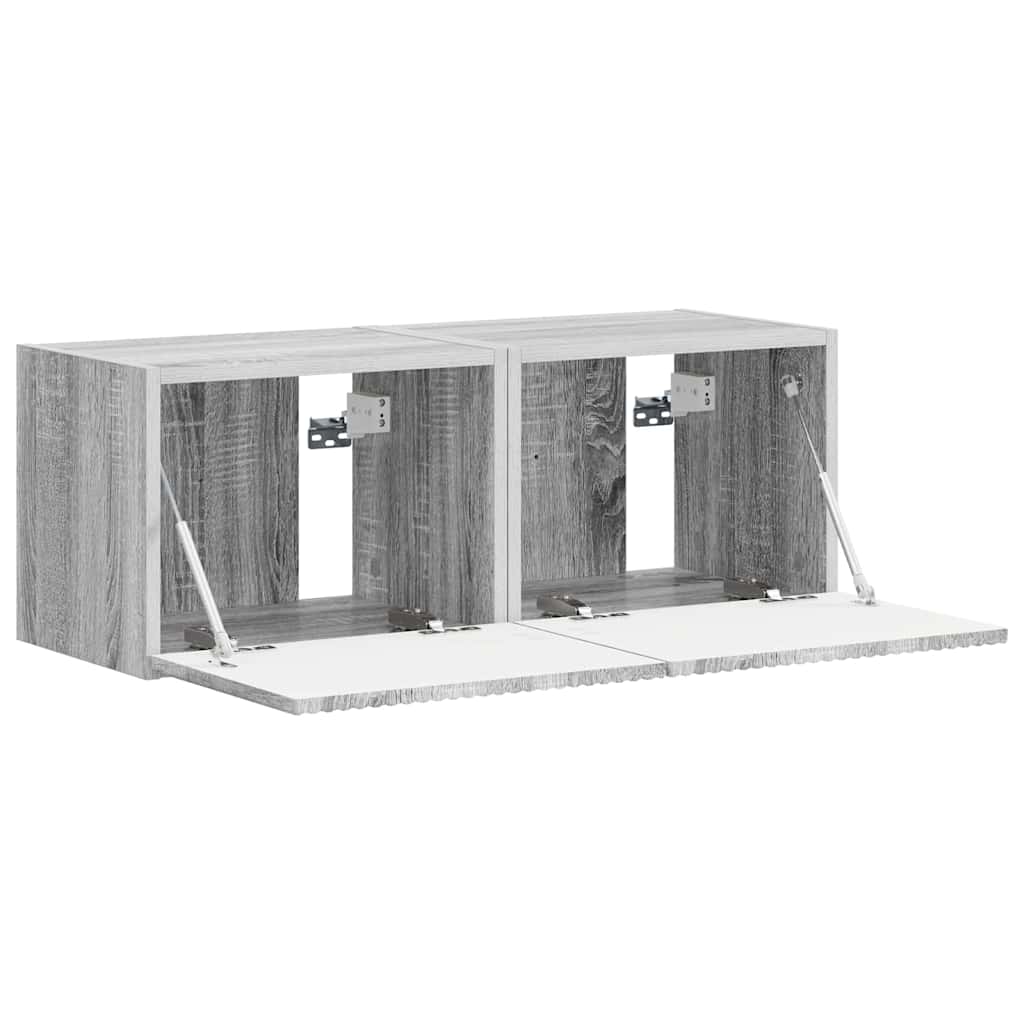 vidaXL TV Wall Cabinet 2 pcs Grey Sonoma 39 x 31 x 29.5 cm