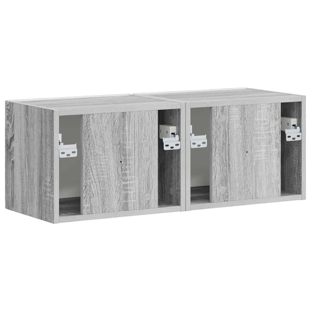 vidaXL TV Wall Cabinet 2 pcs Grey Sonoma 39 x 31 x 29.5 cm