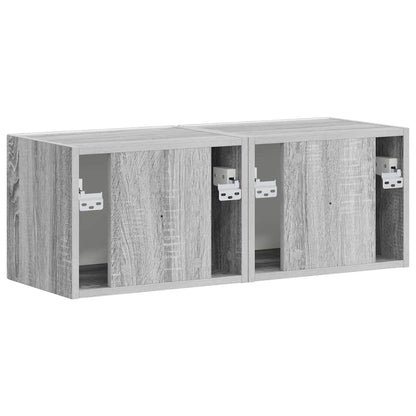 vidaXL TV Wall Cabinet 2 pcs Grey Sonoma 39 x 31 x 29.5 cm