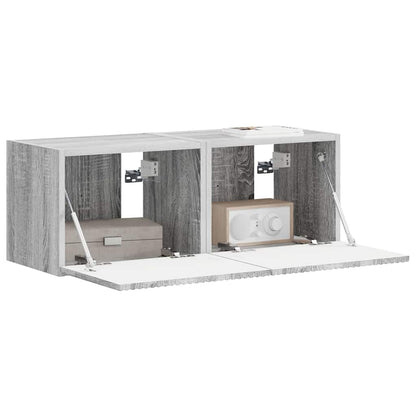 vidaXL TV Wall Cabinet 2 pcs Grey Sonoma 39 x 31 x 29.5 cm