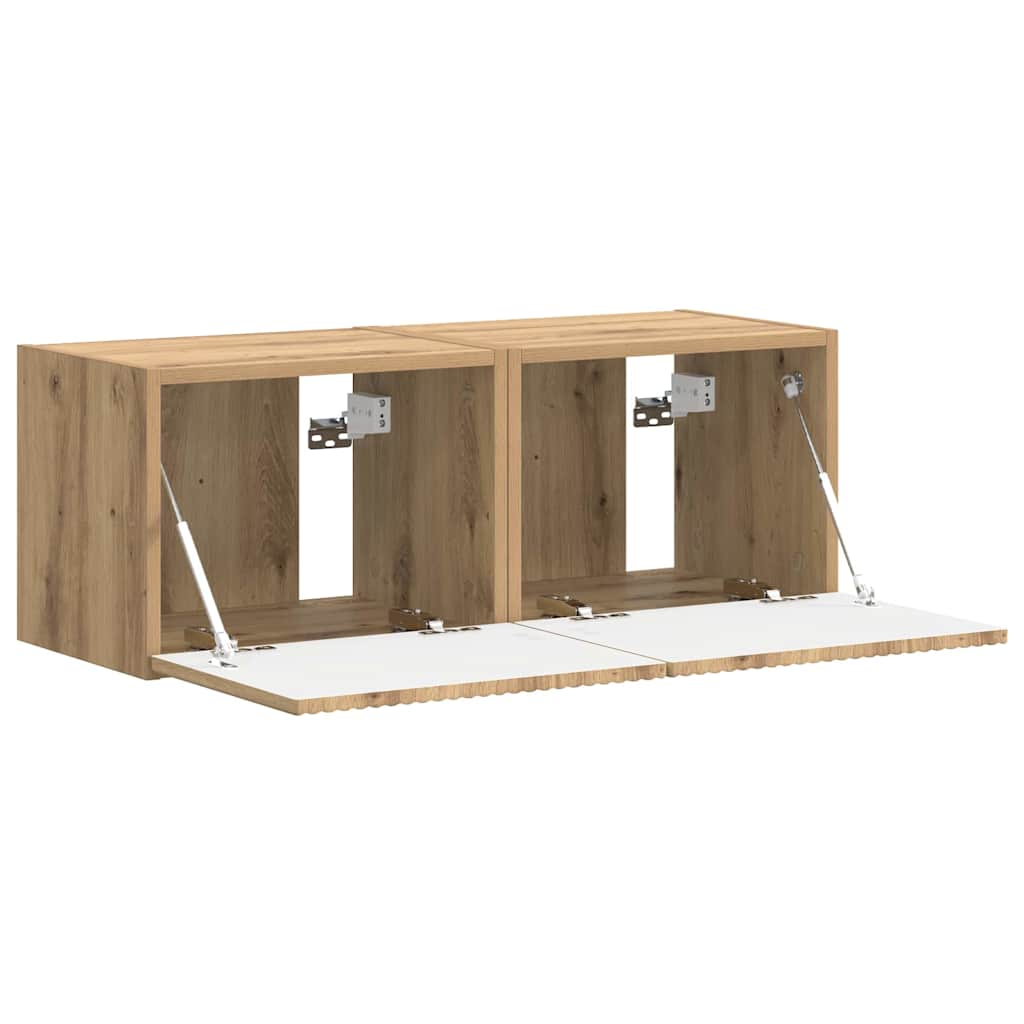 vidaXL TV Wall Cabinet 2 pcs Artisian Oak 39 x 31 x 29.5 cm