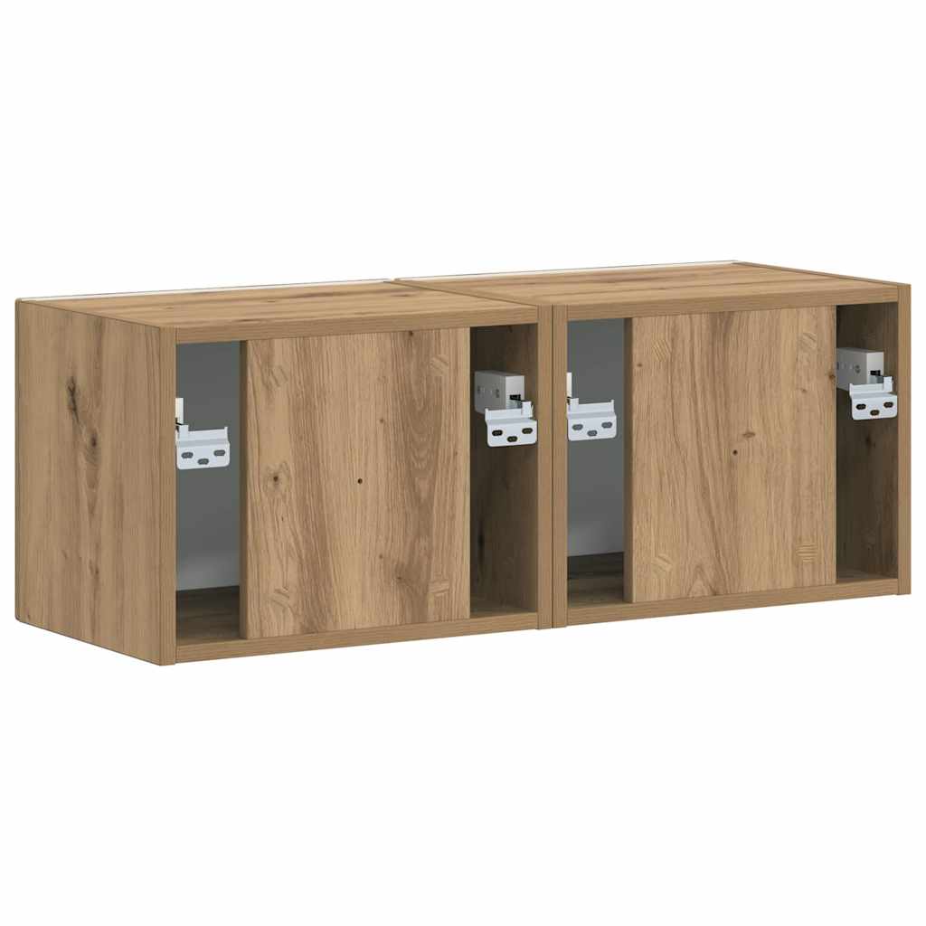 vidaXL TV Wall Cabinet 2 pcs Artisian Oak 39 x 31 x 29.5 cm