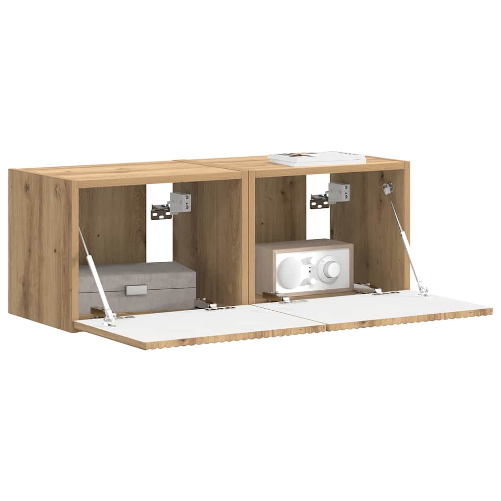 vidaXL TV Wall Cabinet 2 pcs Artisian Oak 39 x 31 x 29.5 cm