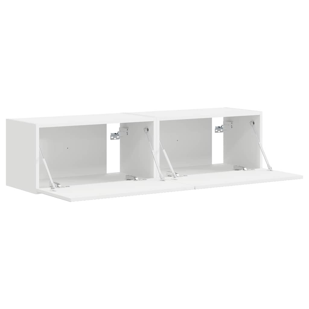 vidaXL TV Wall Cabinet 2 pcs White 60 x 31 x 29.5 cm Engineered Wood