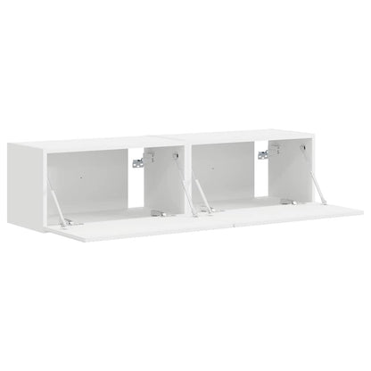 vidaXL TV Wall Cabinet 2 pcs White 60 x 31 x 29.5 cm Engineered Wood