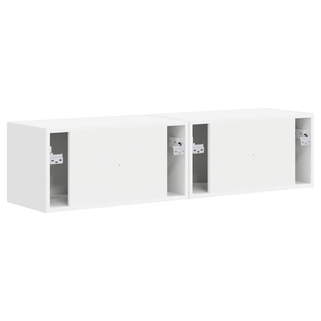 vidaXL TV Wall Cabinet 2 pcs White 60 x 31 x 29.5 cm Engineered Wood
