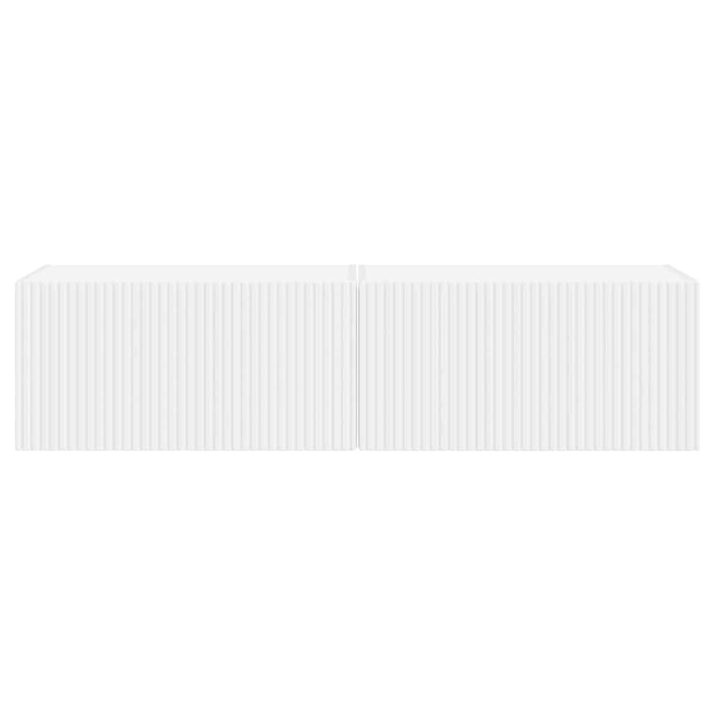 vidaXL TV Wall Cabinet 2 pcs White 60 x 31 x 29.5 cm Engineered Wood