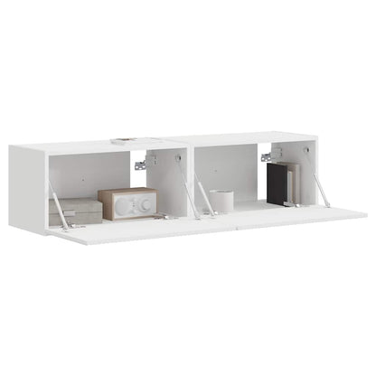 vidaXL TV Wall Cabinet 2 pcs White 60 x 31 x 29.5 cm Engineered Wood