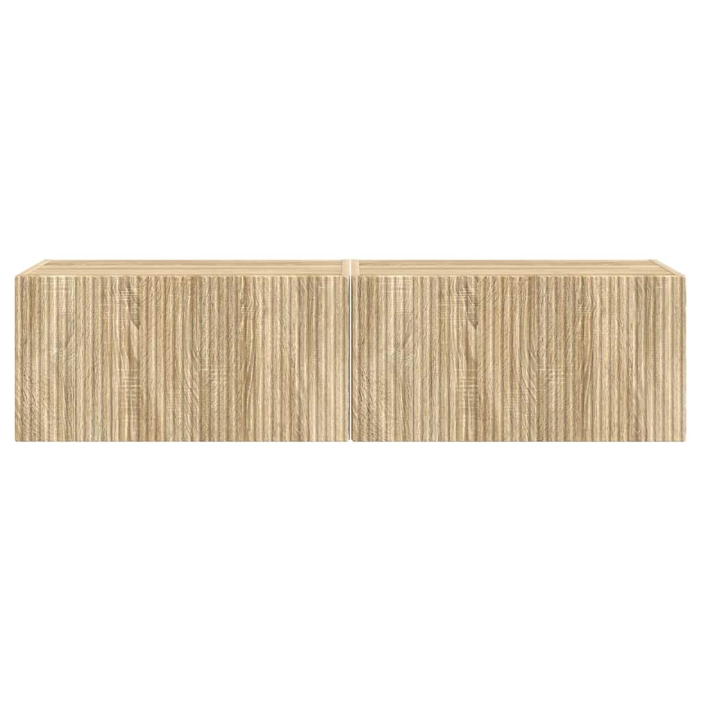 vidaXL TV Wall Cabinet 2 pcs Sonoma 60 x 31 x 29.5 cm Engineered Wood
