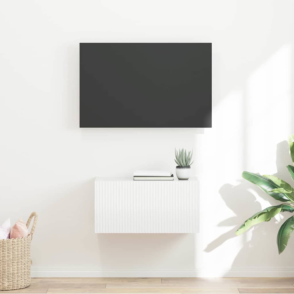 vidaXL TV Wall Cabinet Gloss White 60 x 31 x 29.5 cm Engineered Wood