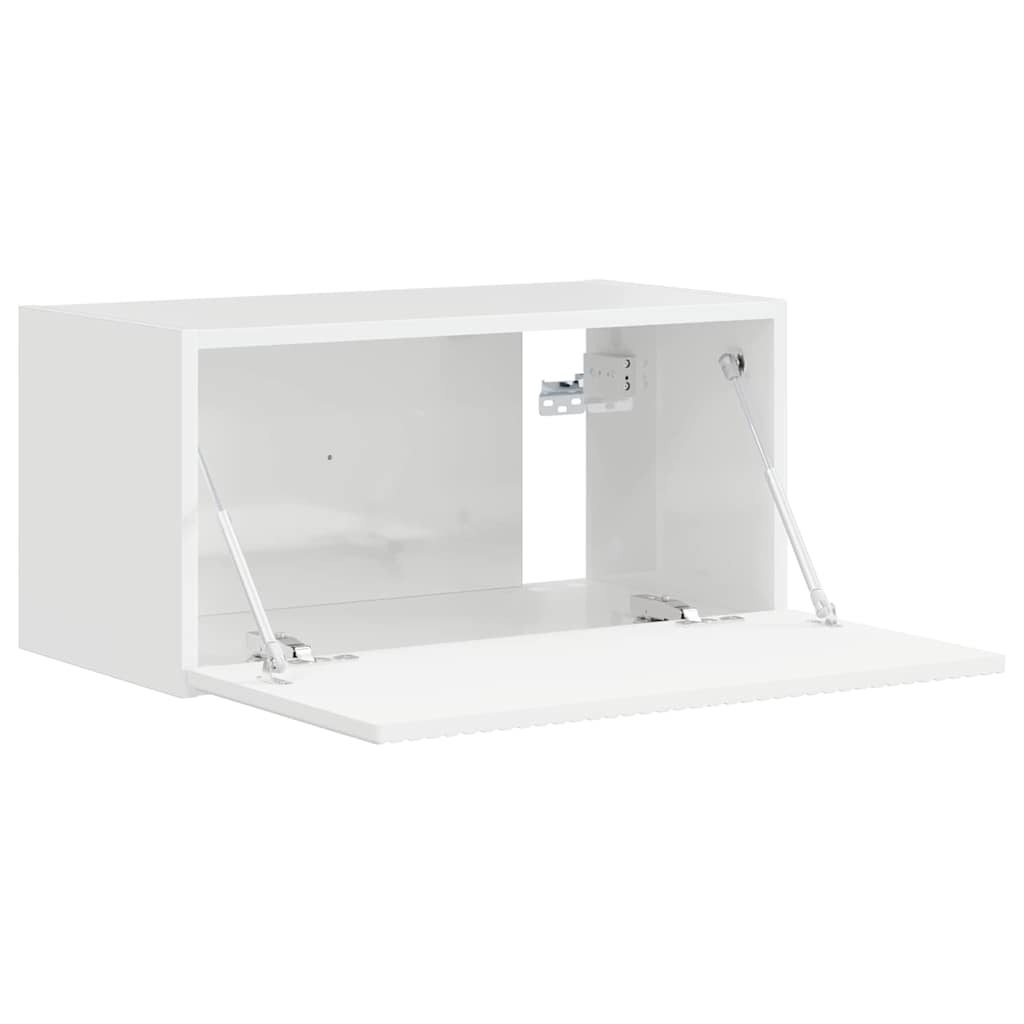 vidaXL TV Wall Cabinet Gloss White 60 x 31 x 29.5 cm Engineered Wood
