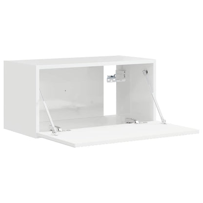 vidaXL TV Wall Cabinet Gloss White 60 x 31 x 29.5 cm Engineered Wood