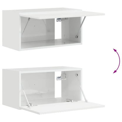 vidaXL TV Wall Cabinet Gloss White 60 x 31 x 29.5 cm Engineered Wood