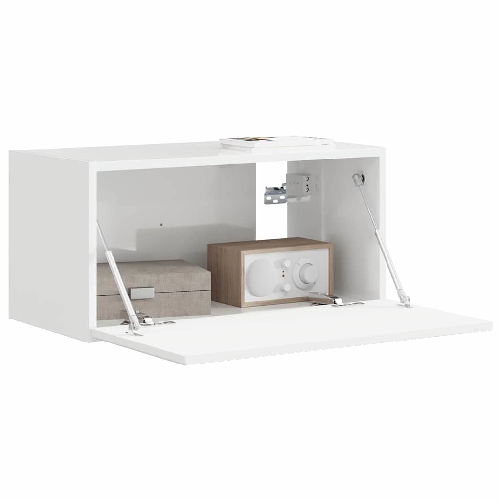 vidaXL TV Wall Cabinet Gloss White 60 x 31 x 29.5 cm Engineered Wood