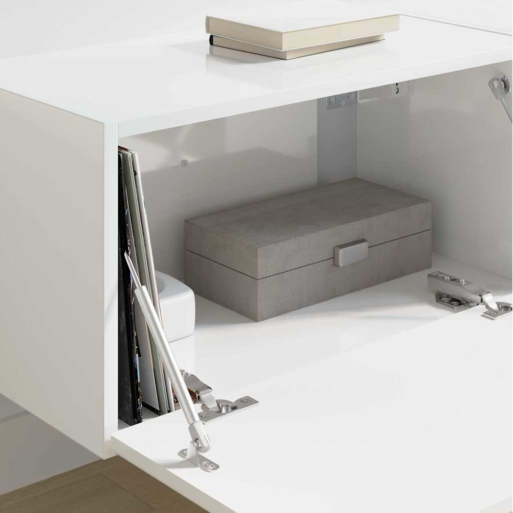 vidaXL TV Wall Cabinet 2 pcs Gloss White 60 x 31 x 29.5 cm