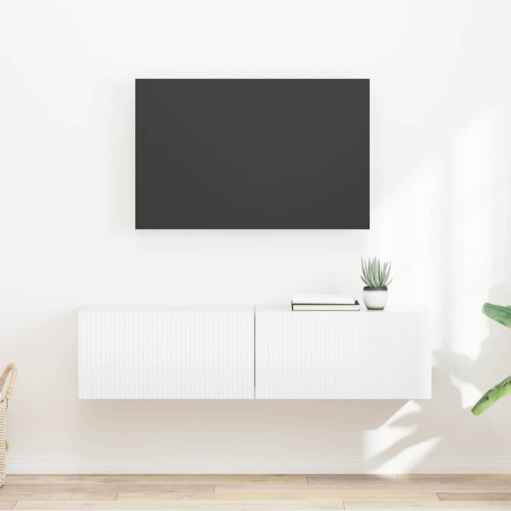 vidaXL TV Wall Cabinet 2 pcs Gloss White 60 x 31 x 29.5 cm