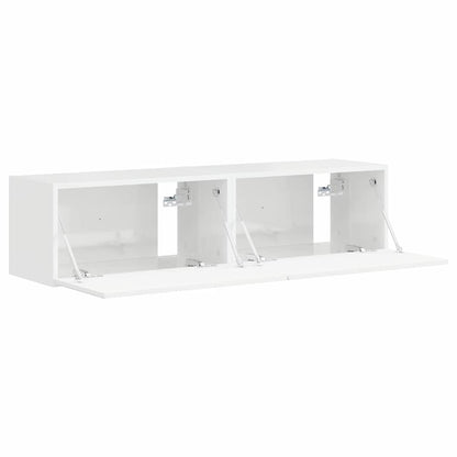 vidaXL TV Wall Cabinet 2 pcs Gloss White 60 x 31 x 29.5 cm