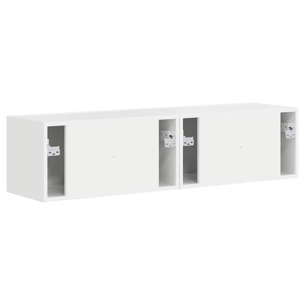 vidaXL TV Wall Cabinet 2 pcs Gloss White 60 x 31 x 29.5 cm