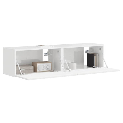 vidaXL TV Wall Cabinet 2 pcs Gloss White 60 x 31 x 29.5 cm