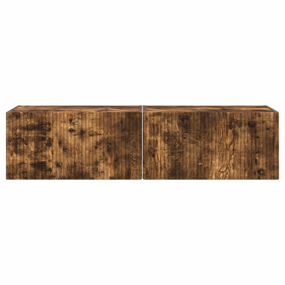 vidaXL TV Wall Cabinet Wall-mounted 2 pcs Smoked Oak 60 x 31 x 29.5 cm