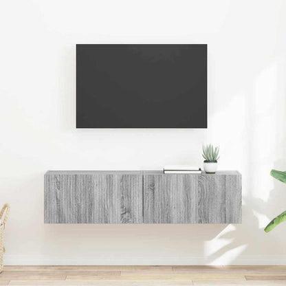 vidaXL TV Wall Cabinet 2 pcs Grey Sonoma 60 x 31 x 29.5 cm