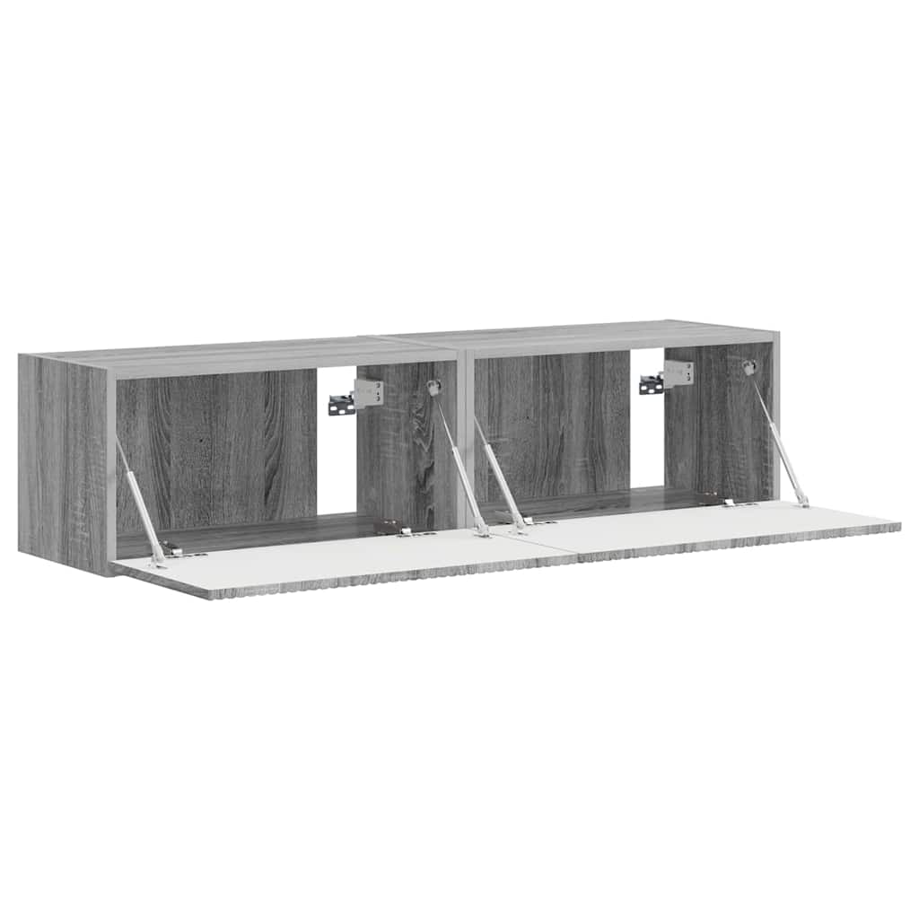 vidaXL TV Wall Cabinet 2 pcs Grey Sonoma 60 x 31 x 29.5 cm