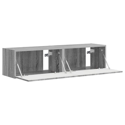 vidaXL TV Wall Cabinet 2 pcs Grey Sonoma 60 x 31 x 29.5 cm