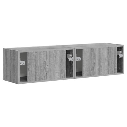vidaXL TV Wall Cabinet 2 pcs Grey Sonoma 60 x 31 x 29.5 cm