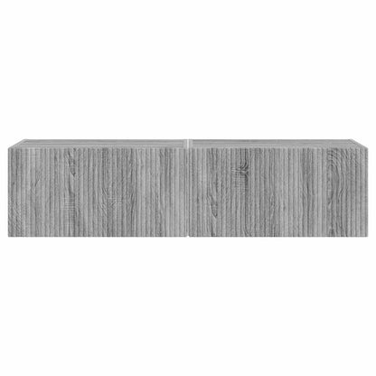 vidaXL TV Wall Cabinet 2 pcs Grey Sonoma 60 x 31 x 29.5 cm